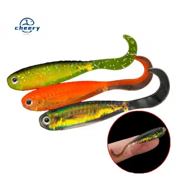 CHEERY 5CM Mini Bait for Fishing Black Pit Bass Mandarin Fish Built-In Reflective Aluminum Foil Simulation Fork Tail Soft Bait – Soft Lure – view 2