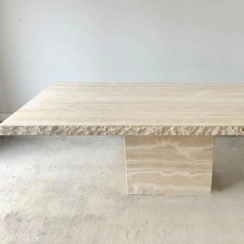 product ydstone natiural colored travertine coffee table modern with traditional style for home living room decor961-3