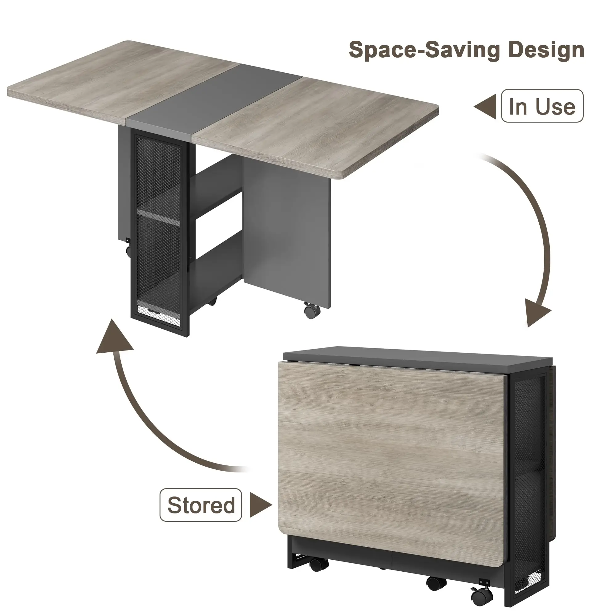 Furniture for Small Apartments Space Saving Folding Dining Table with 2 ...