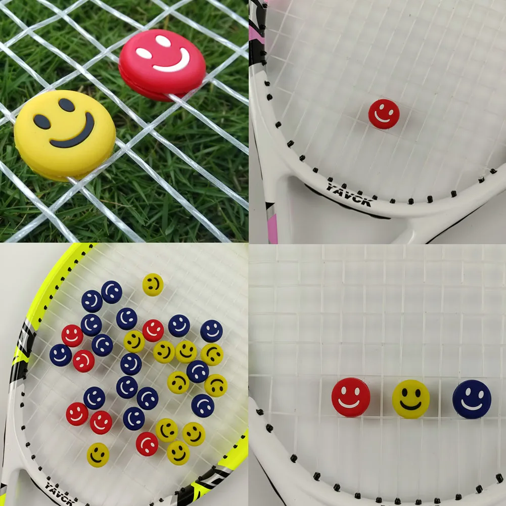 Custom Logo Rubber Embossed Cartoon Tennis Racket Vibration Dampener