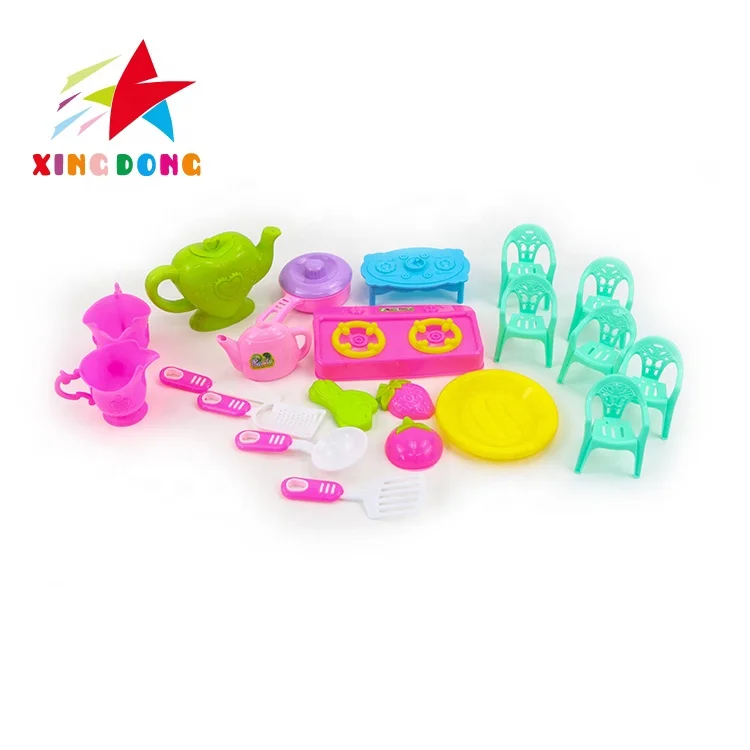 Cheap Cute Pretend Play Toys Educational Simulation Kitchen Cooking Tableware Play Set