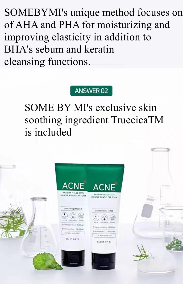 Korean Face Wash Aha Bha Pha 30 Days Miracle Acne Clear Foam Teatree
