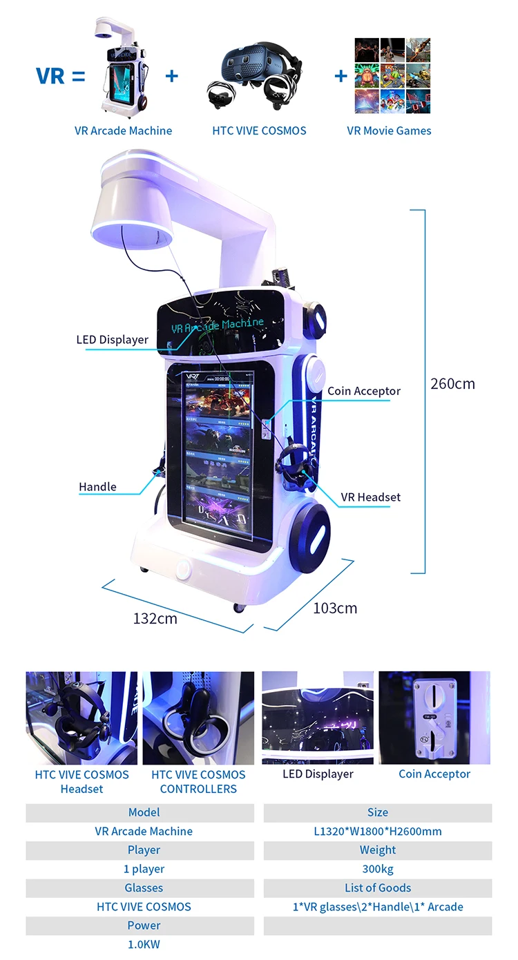 VART 9D Virtual Reality Arcade Machine  Immersive VR Shooting Games Simulator for Children