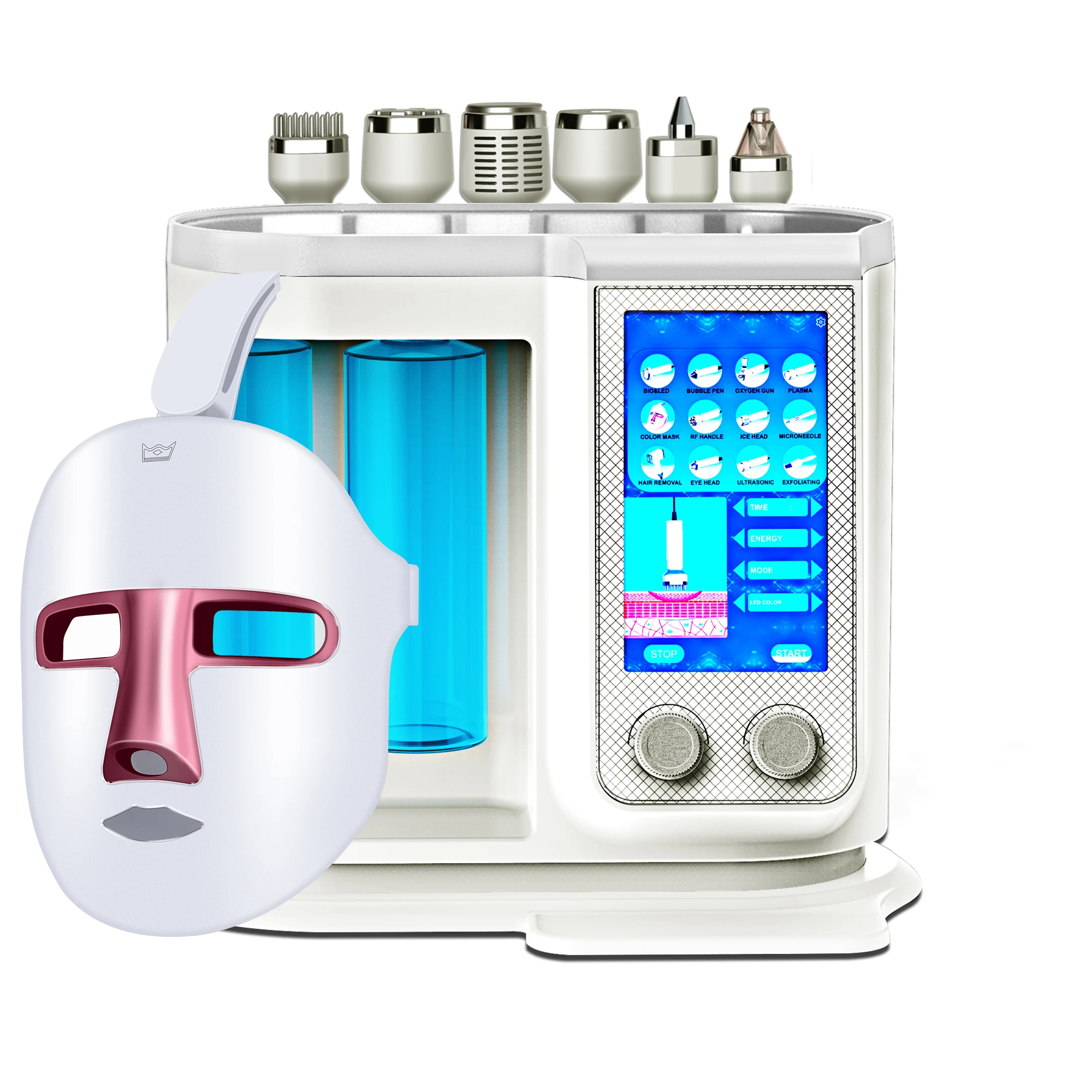 2023 Latest Design 7 in 1 Ion Bubble Instrument Microdermabrasion Machine Skin Care Oxygen Water Peeling Facial Beauty Machine