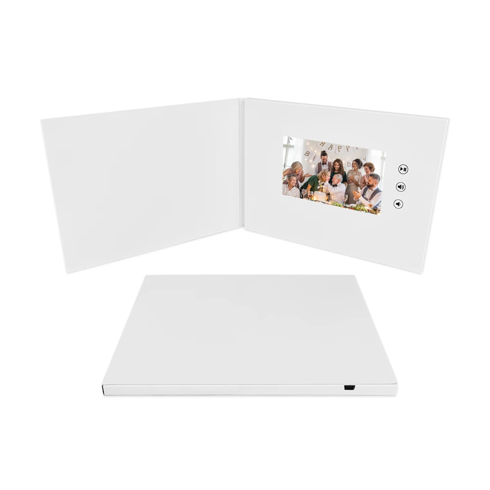 Custom Presentation A5 Blank Video Book Brochure Hd 5 Inch Lcd Mailer Video Folder POSTCARD Card Paper Business Gift 4 Color