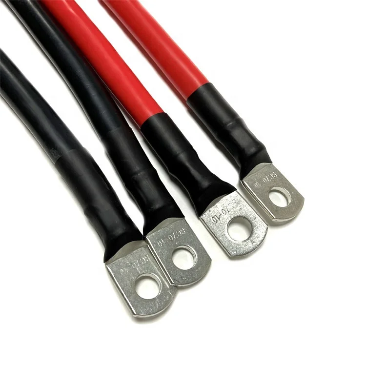 Solar Power Inverter DC 25mm2 Battery Cable 2AWG 4AWG Wire Harness Car Battery Terminal Connectors with Lugs for Automotive