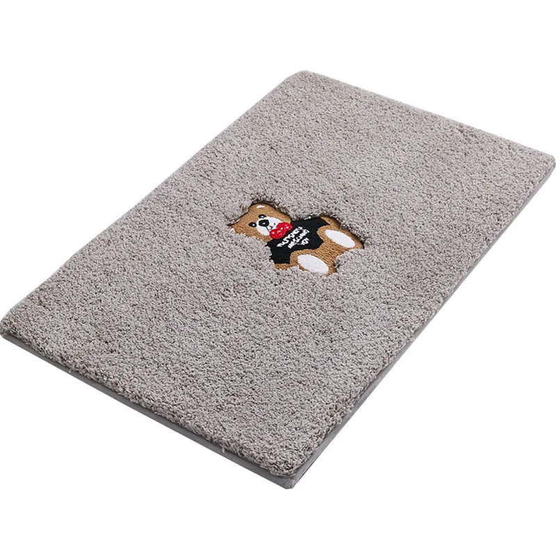 Custom Cartoon Bear Bathroom Non Slip Mat Washable Modern Indoor And Outdoor Mat Shower Tub Mat