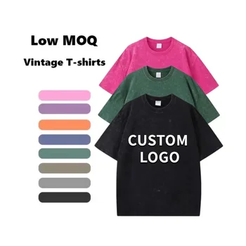 Wholesale 100% Cotton 260GSM Heavy Washed T-Shirt for Men Custom Logo Short Sleeve Oversize Unisex t-shirt