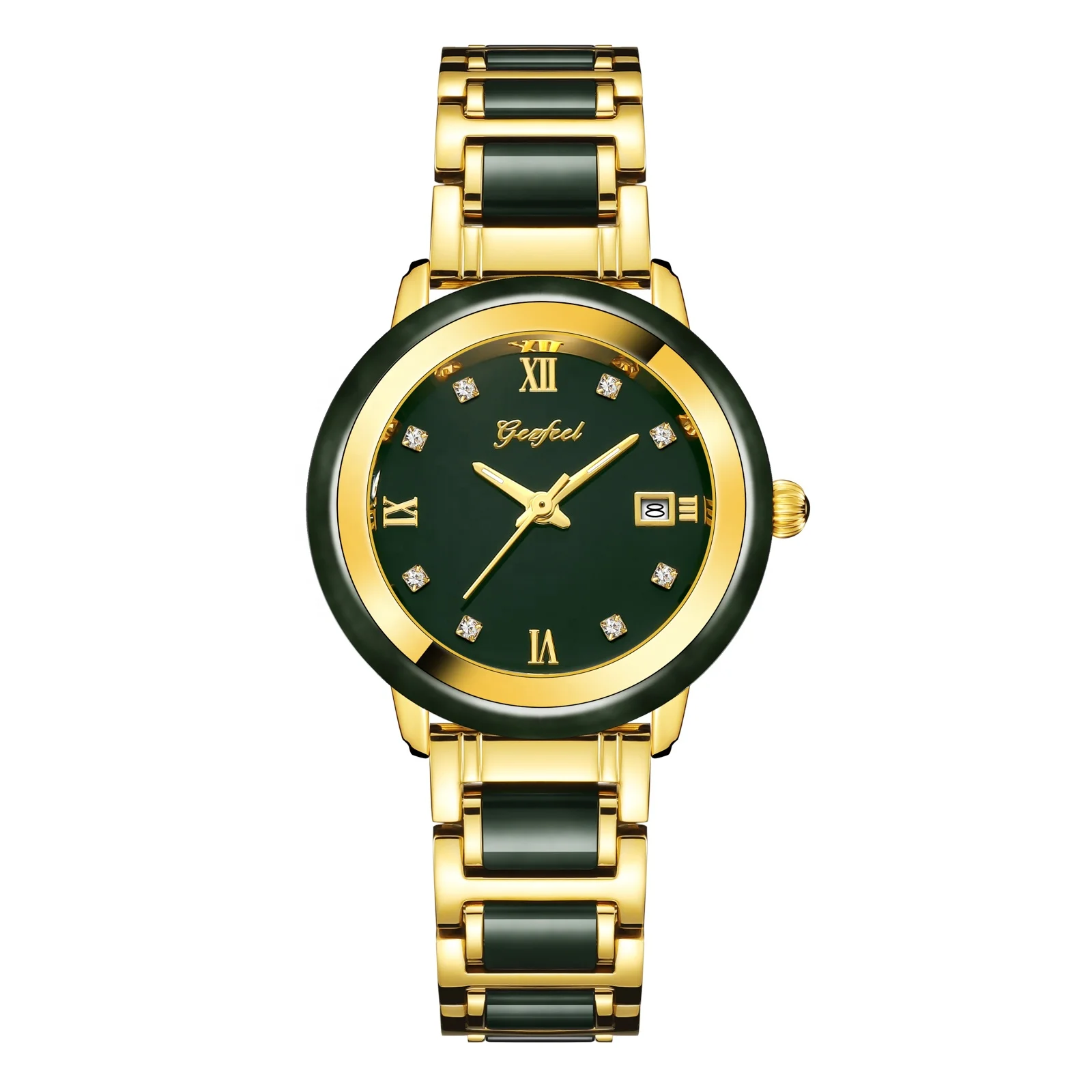 NWT Jade watch Burmese Green Jadeite Double Dragon Mens Swiss Automatic  main image 3