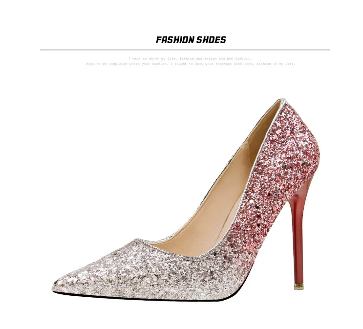 New crystal shoes bridesmaid shoes pointed high-heeled women's dress wedding shoes