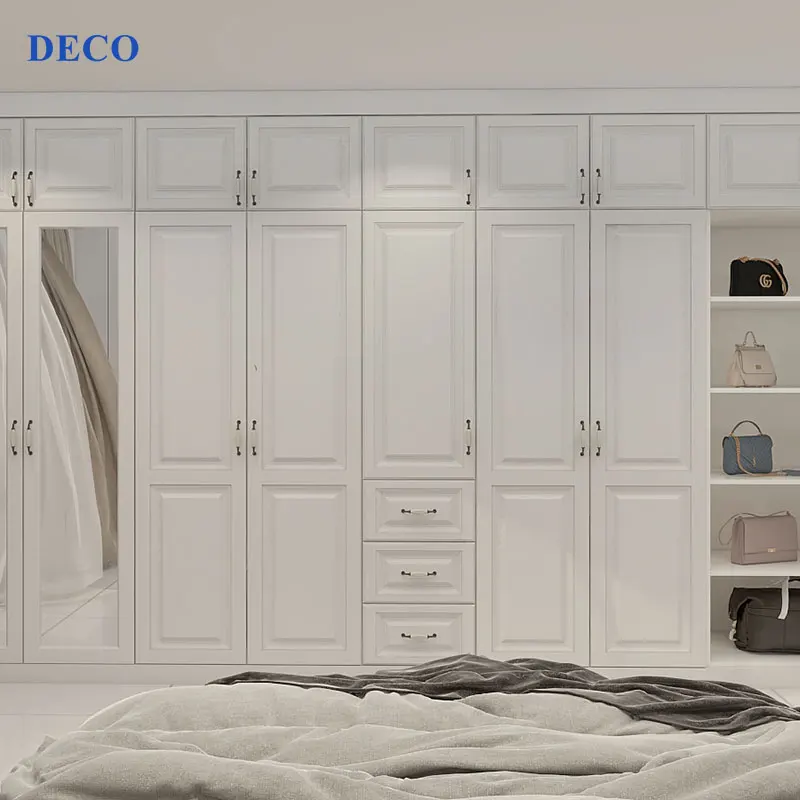 Заводская индивидуальная система хранения шкафов, белый шкаф для любых комнат с зеркальными дверями