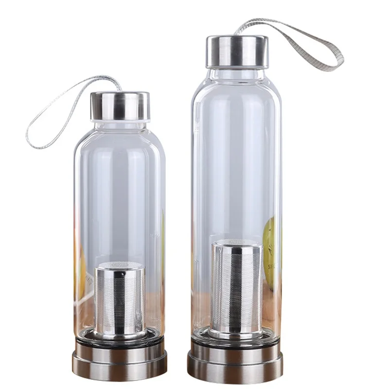 Factory Direct Sales Advertising Event Gifts Wholesale Creative Custom Logo Glass Water Bottle with Portable Sleeve