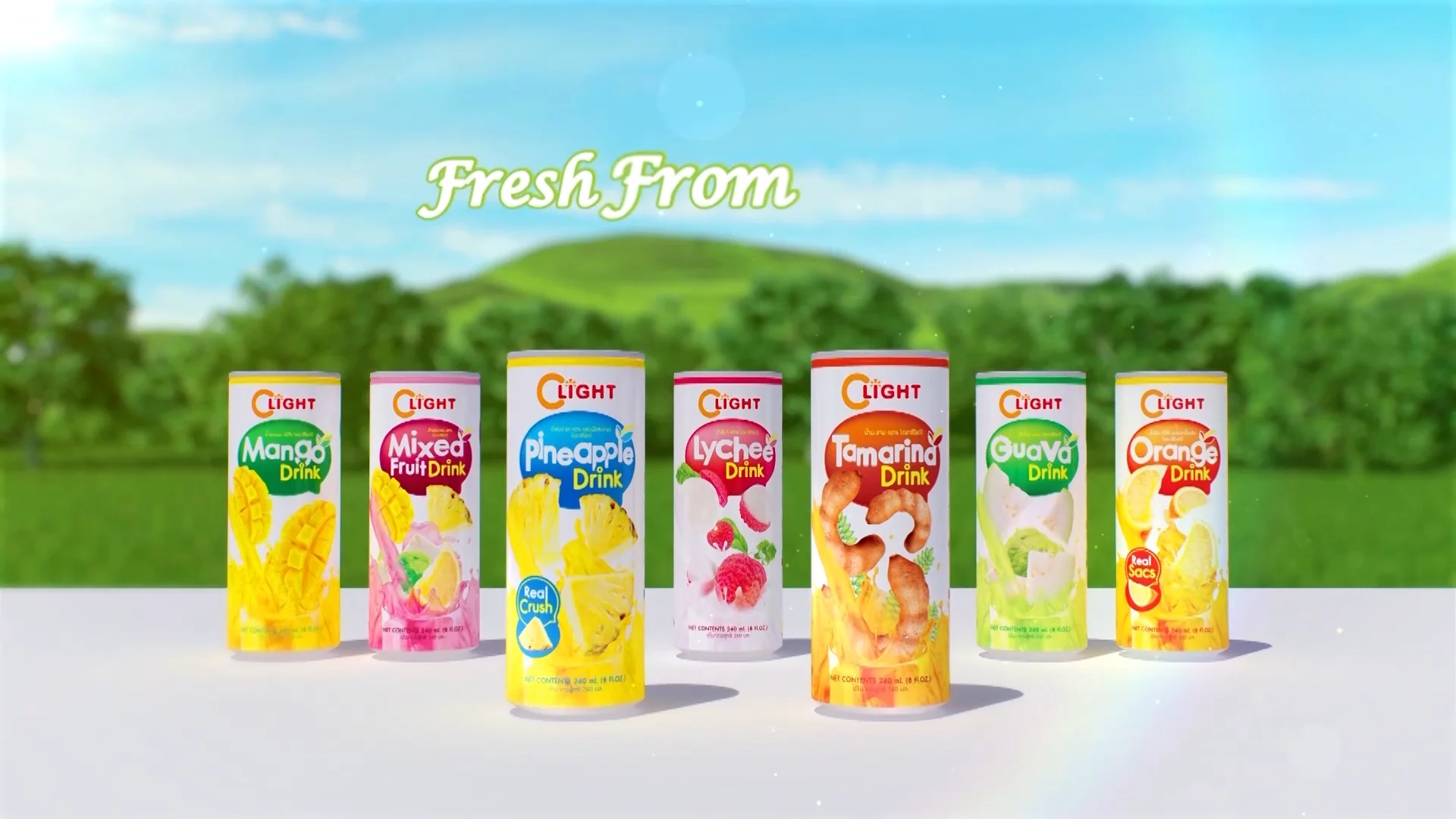 Fruit Drink Juice with Pulp Canned 240ml CLight brand, View Fruit