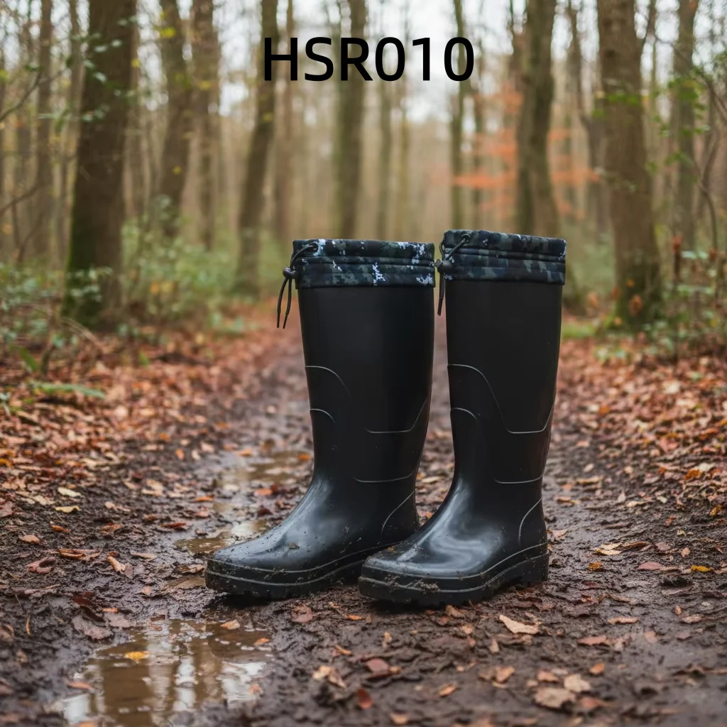 YWX,Landscaping Work Multi Color Available SRC Rain Boots Knee-high Camouflage Collar Design Gloss/Matte PVC Gumboots HSR010