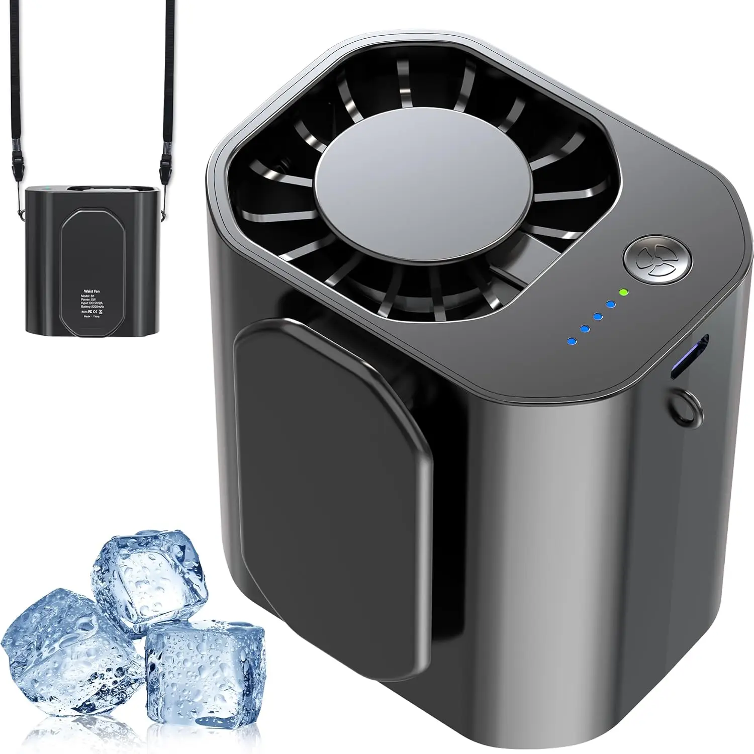 Waist Usb Fan, Plastic, Portable - detail 2