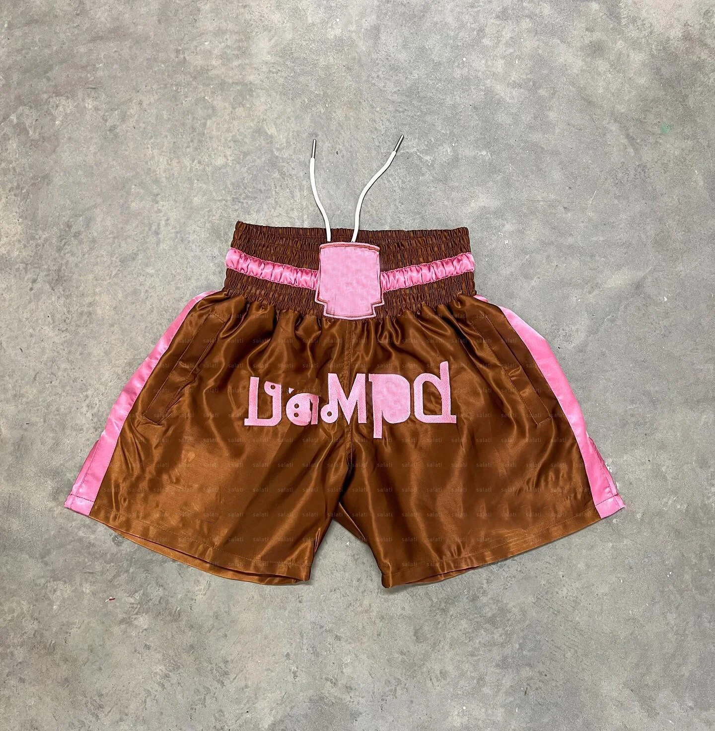 Custom Kickboxing Sweat Shorts Embroidery Logo Satin Silk Gym Training Fight Boxing Muay Thai Shorts for Men gallery 3