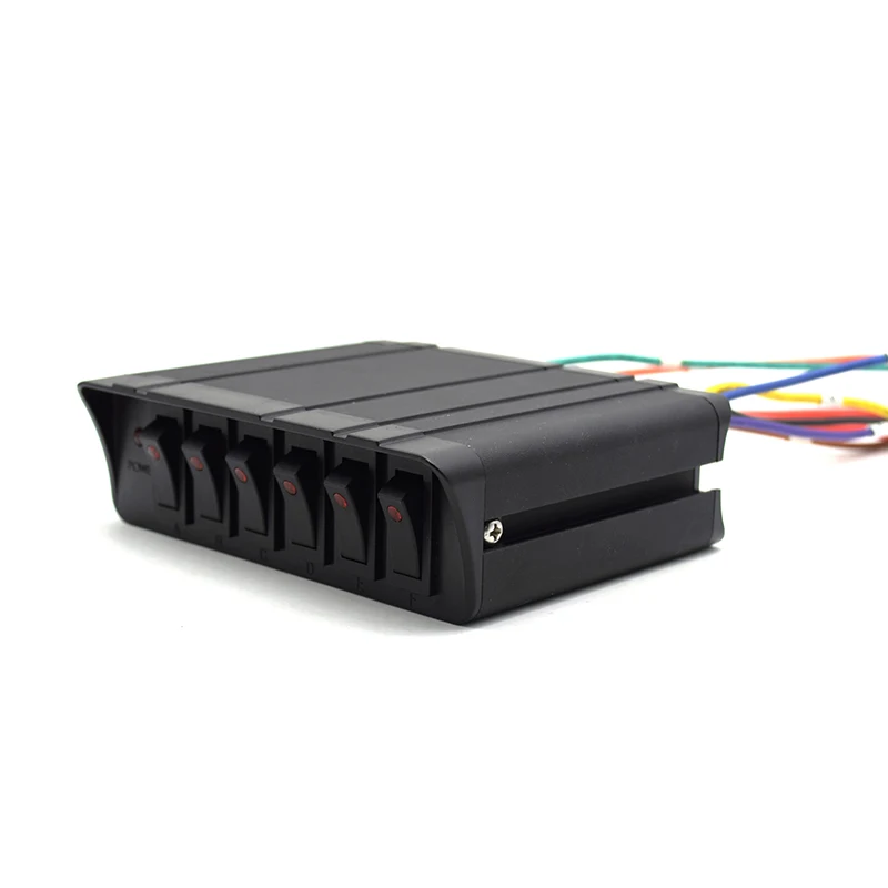 6 Gang Rocker Switch Box SPST Toggle Switch Panel 12V 24V