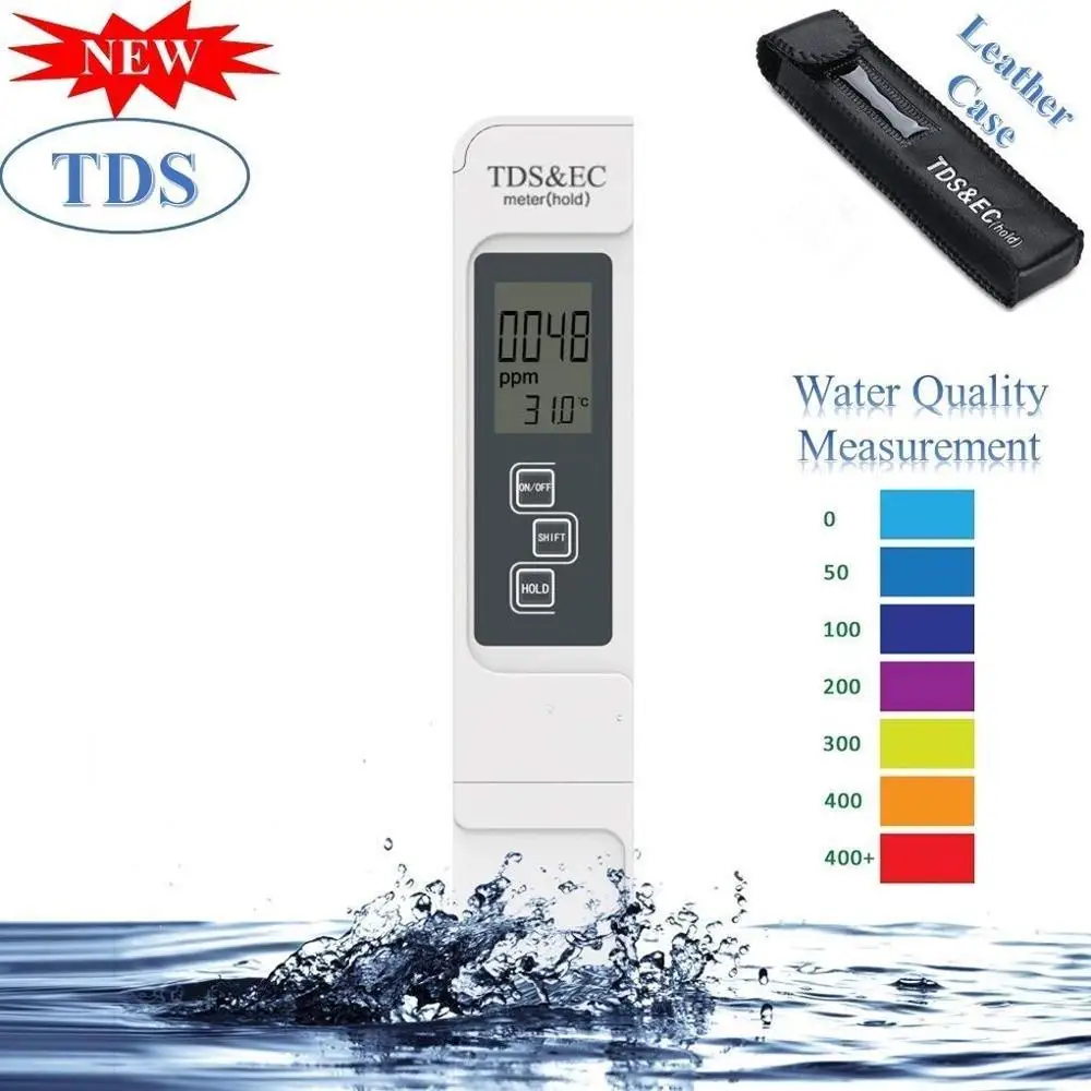 Tds pro. TDS Meter hold 2 кнопки. Тестер качества воды. TDS воды. Солемер для рыбы.