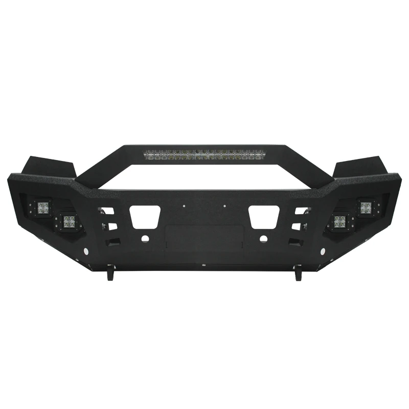 LESTAR4X4 for Black Textured Steel Front Bumper for Vigo NP300 Revo Bumper 4X4 Parts Offroad Accessories