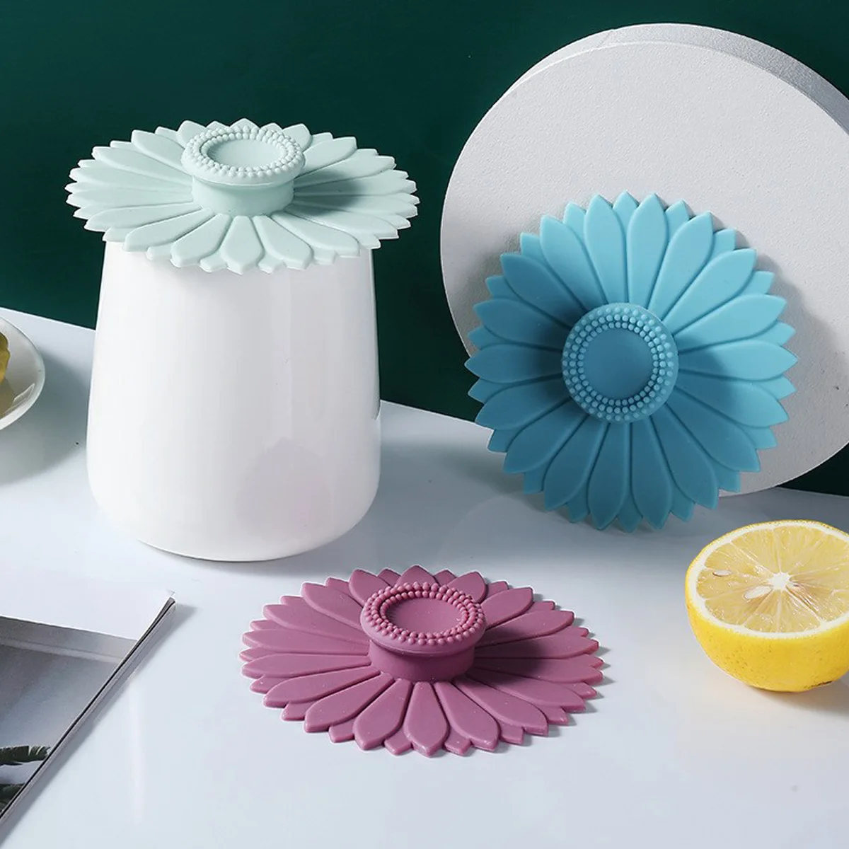 Food-Grade Silicone Tea Cup Lids Anti-Dust Reusable Mug Lid for Coffee & Tea Cute & Wear Resistant details