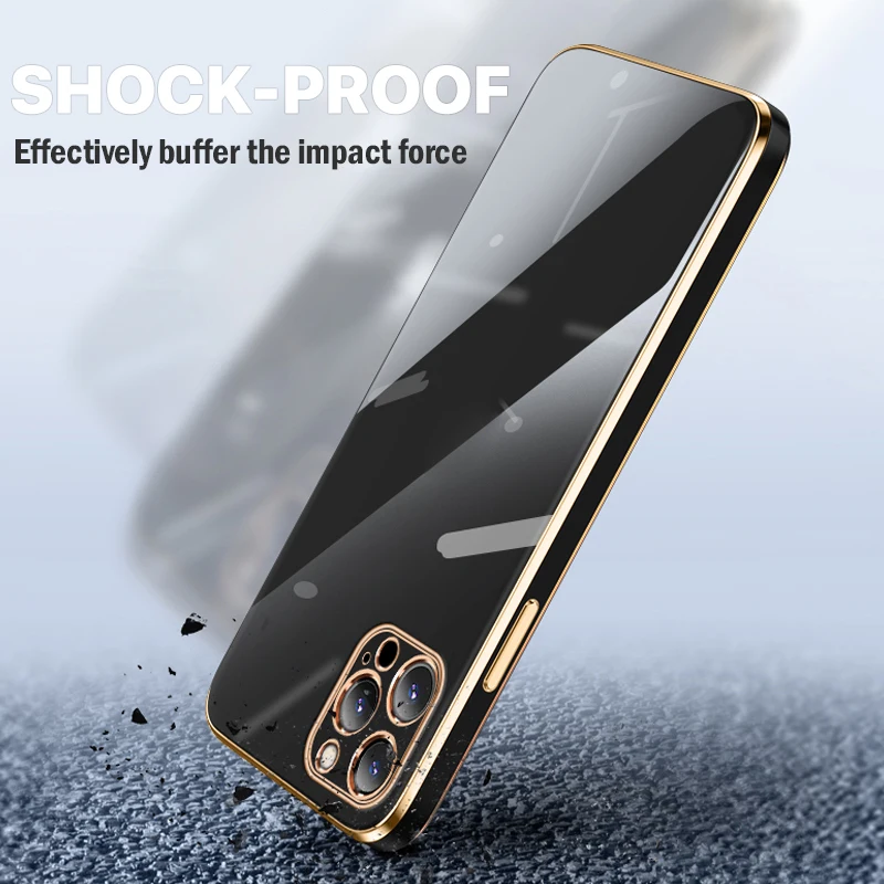 Laudtec Lens Protector Anti-Fall Phone Back Cover Shockproof Plating Phone Case For iPhone 13 12 11 Mini Pro Max manufacture