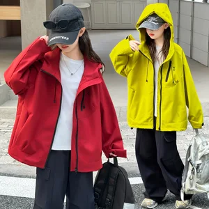 Customized Girls' Super Good-looking Korean Autumn Outdoor Mountaineering Suit Teen Outdoor Hiking Jacket Clothes for Kids