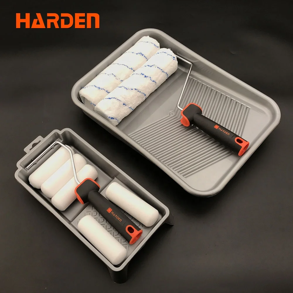 Hand Tools Building Wall Painting Tools 7Pcs Paint Brush Roller Set with Rubber Handle