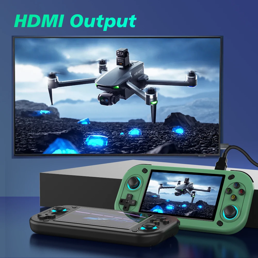 R43Sハンドヘルドゲームコンソール5インチAMOLEDスクリーン