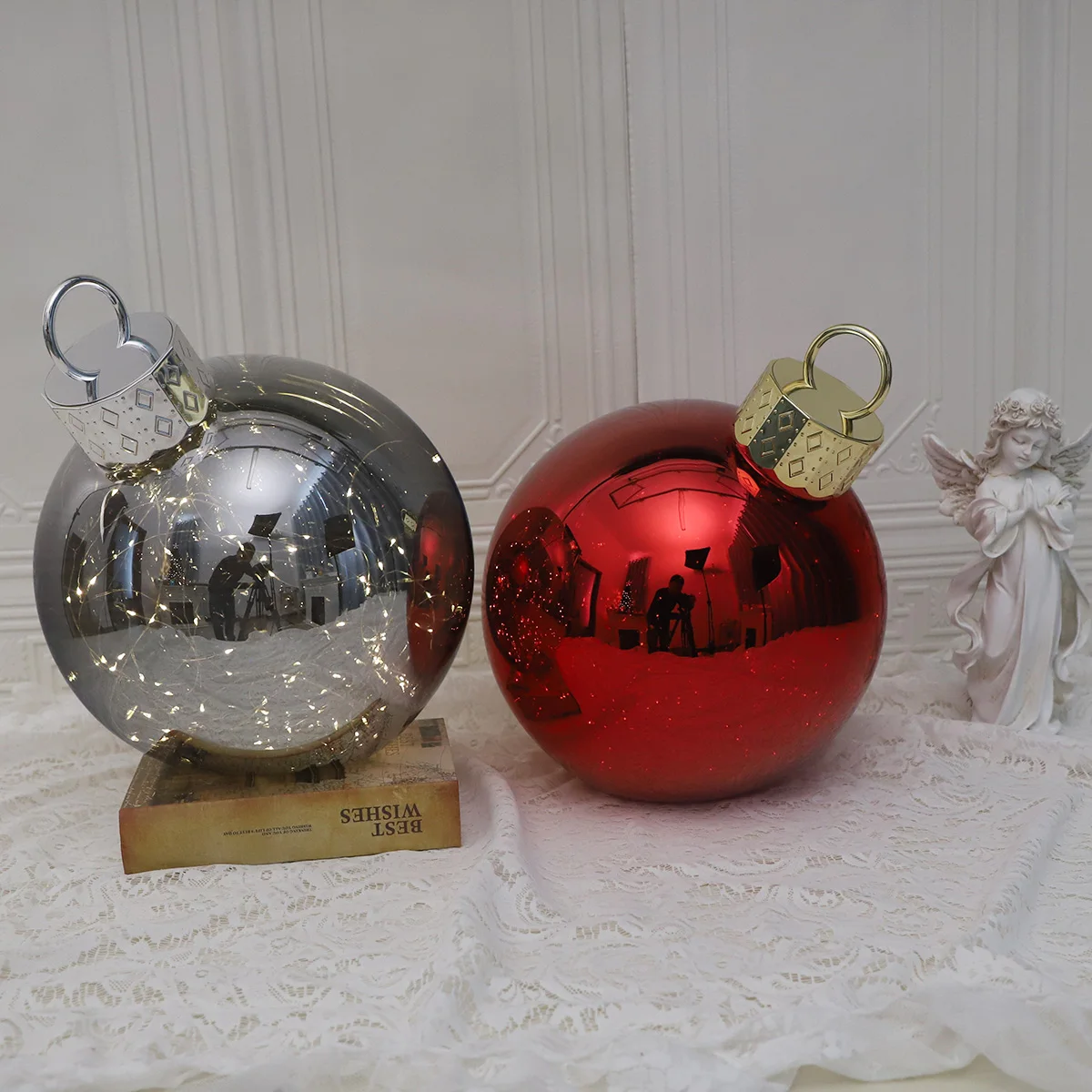 Large Giant Glass Christmas Ball Tree Decoration Single Festival Decorations Shopping Malls Weddings Parties Christmas