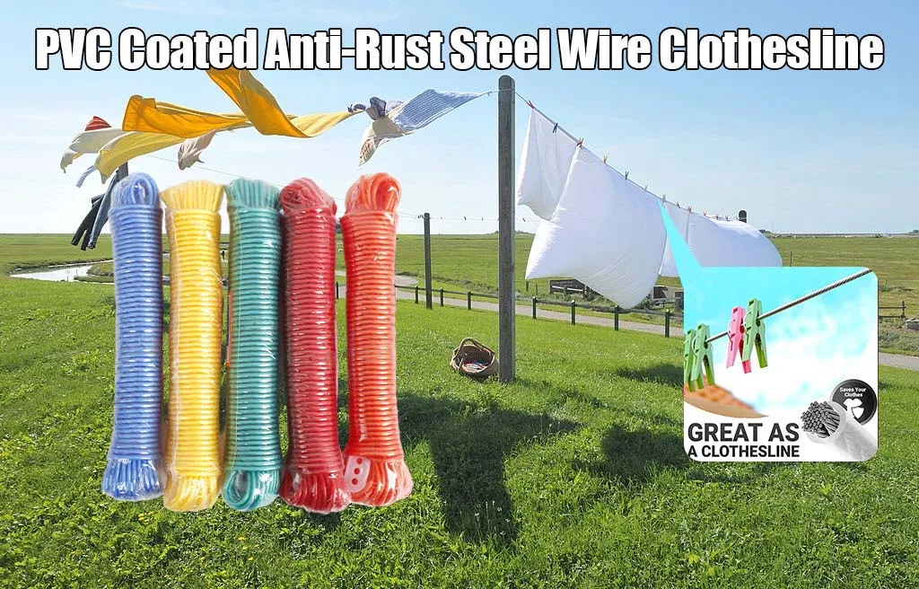 Wholesale Outdoor Plastic Clothing Rope PVC Washing Clothesline with ...