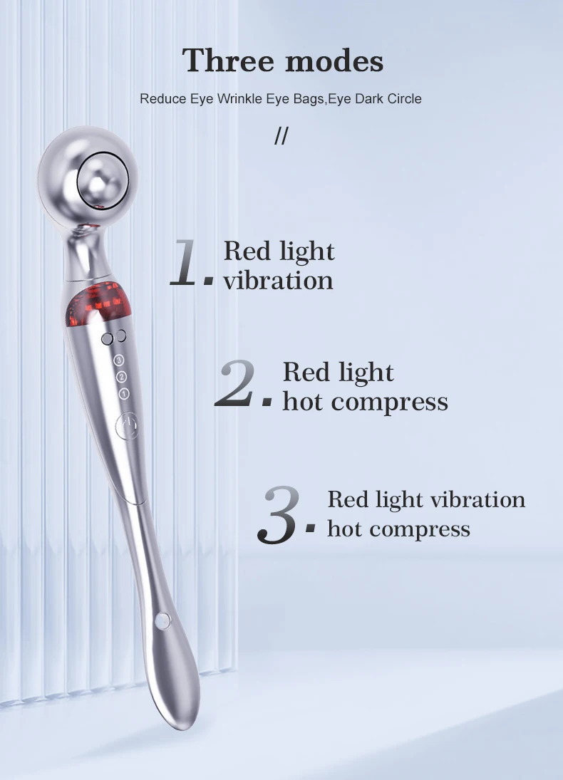 Home Use Mini Ultrasonic Eye Massage Red Led Light Eye Care Beauty
