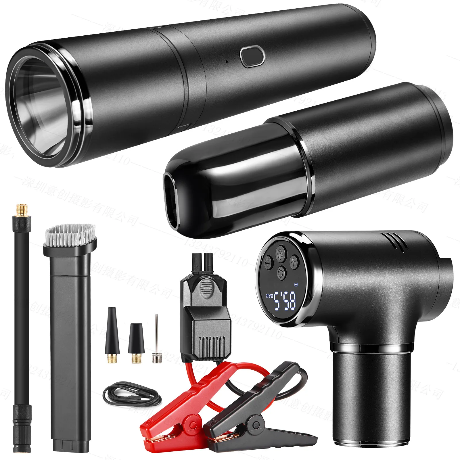 Многофункциональное автомобильное пусковое устройство 12 В с насосом воздушного компрессора пылесос фонарик бензиновый