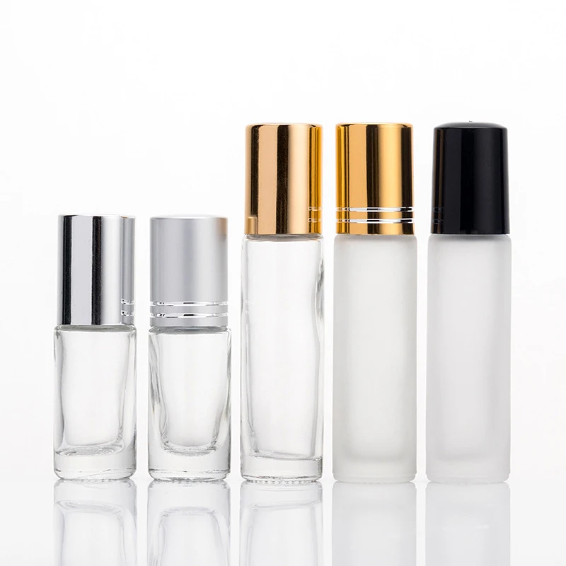 5ml 8ml 10ml 12ml 15ml 30ml Amber clear Gold Perfume Bottle Roll on Glass Bottle Essential Oil Roller Bottles
