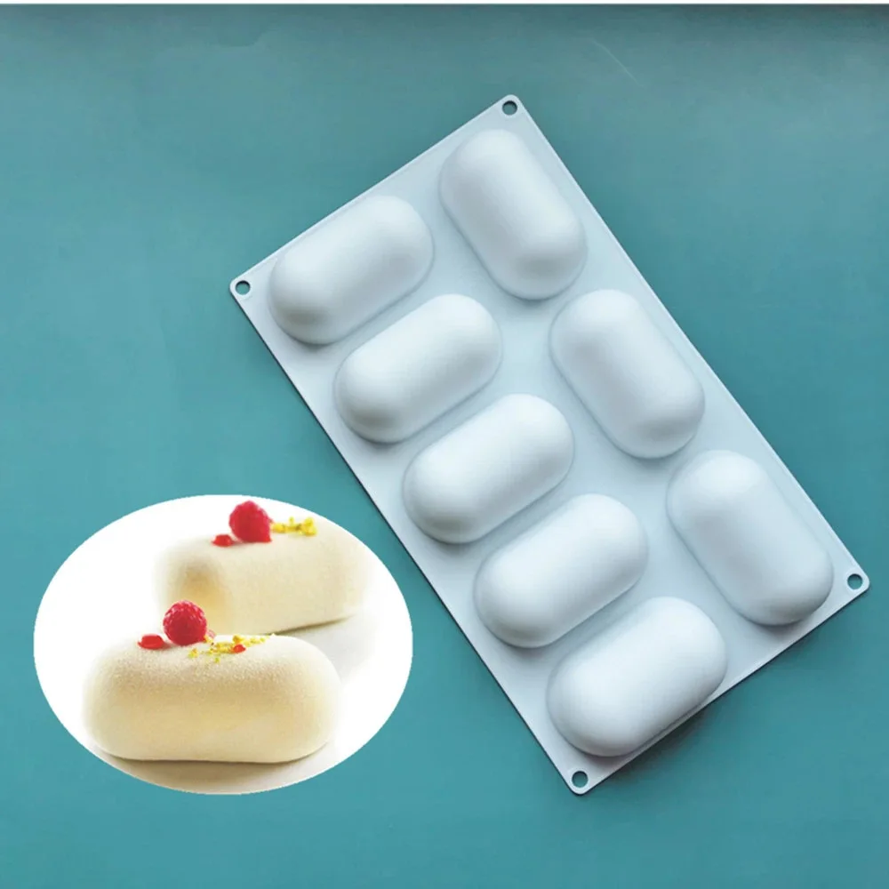 French Oval Silicone Mousse Mold Handmade Small Pillow Shape for Soap Aromatherapy Dessert Baking and Cake Tools factory