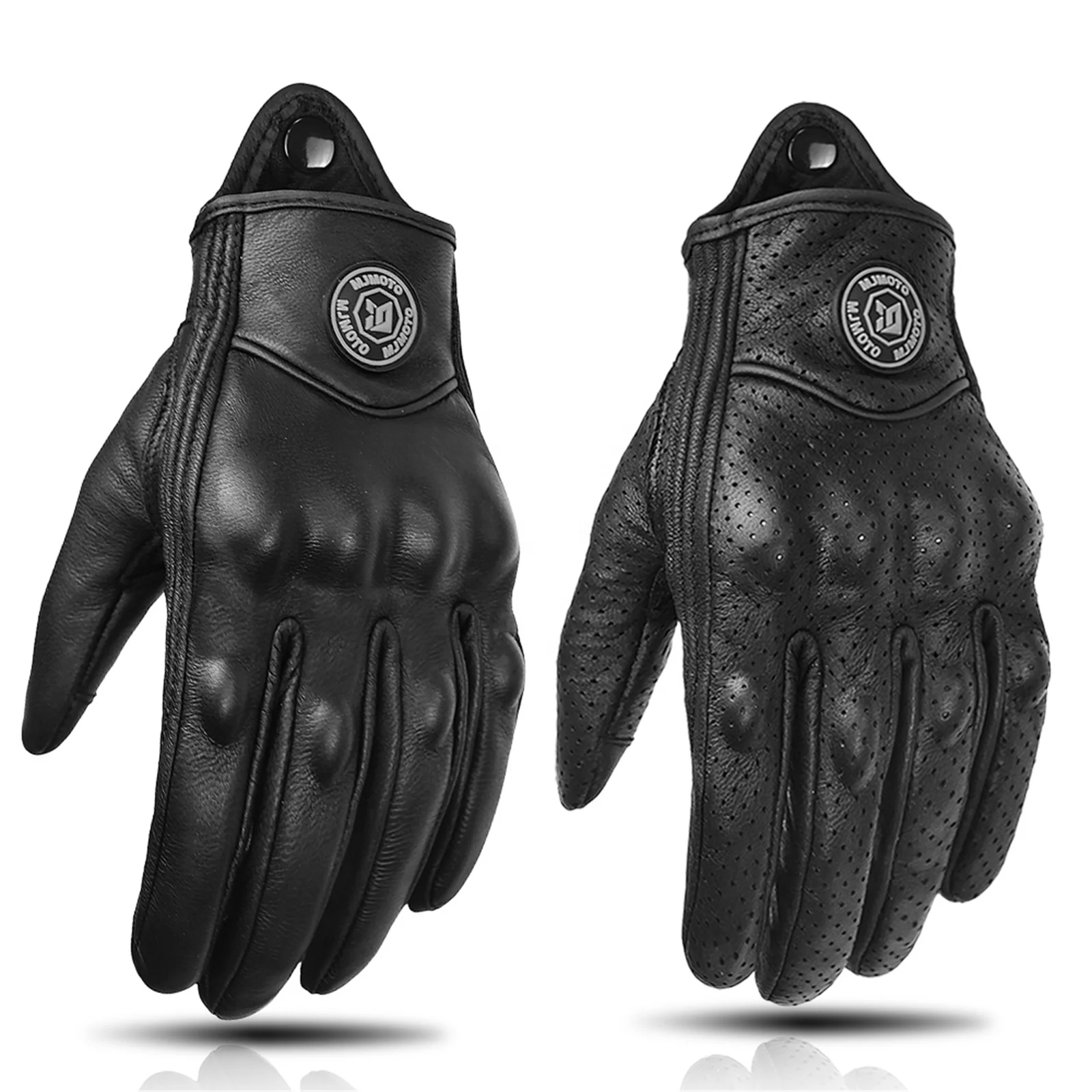 Motorcycle Motorbike Goatskin Leather Gloves Dirt Full Finger Bike