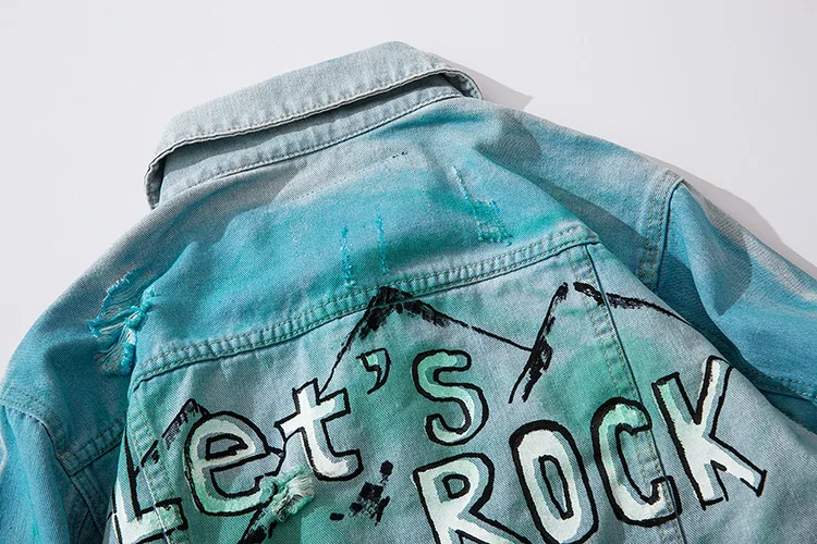 mens graffiti denim jacket