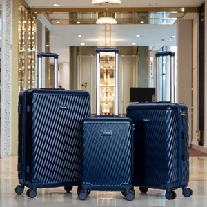 Large Trolley Suitcase Set Unisex Zipper Opening Spinner With Combination Lock Waterproof ABS Material Bag