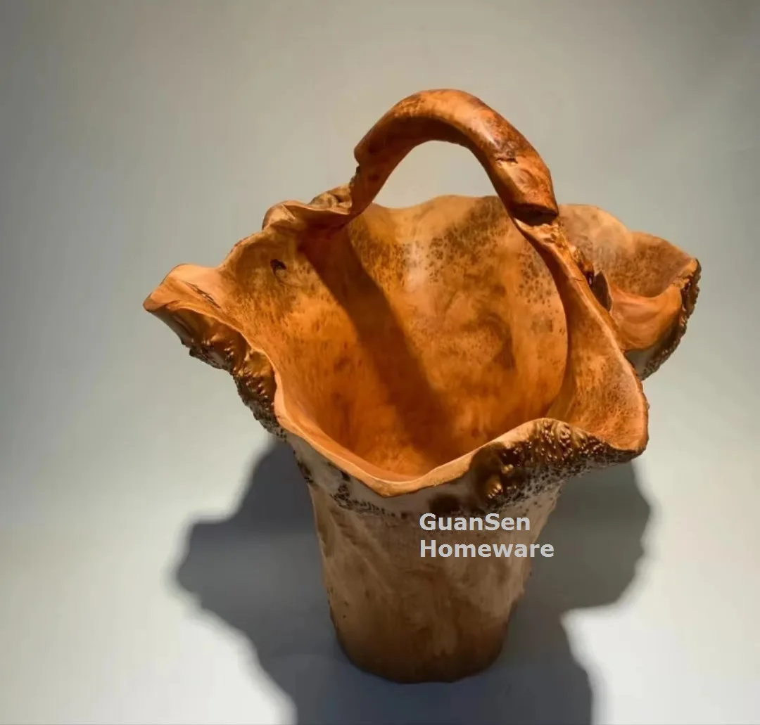 Großhandel 19,5 Zoll Umweltfreundliche Boden-holzvase Dekorative Holzblumenvase Für Tischdekoration Große Blumenvase