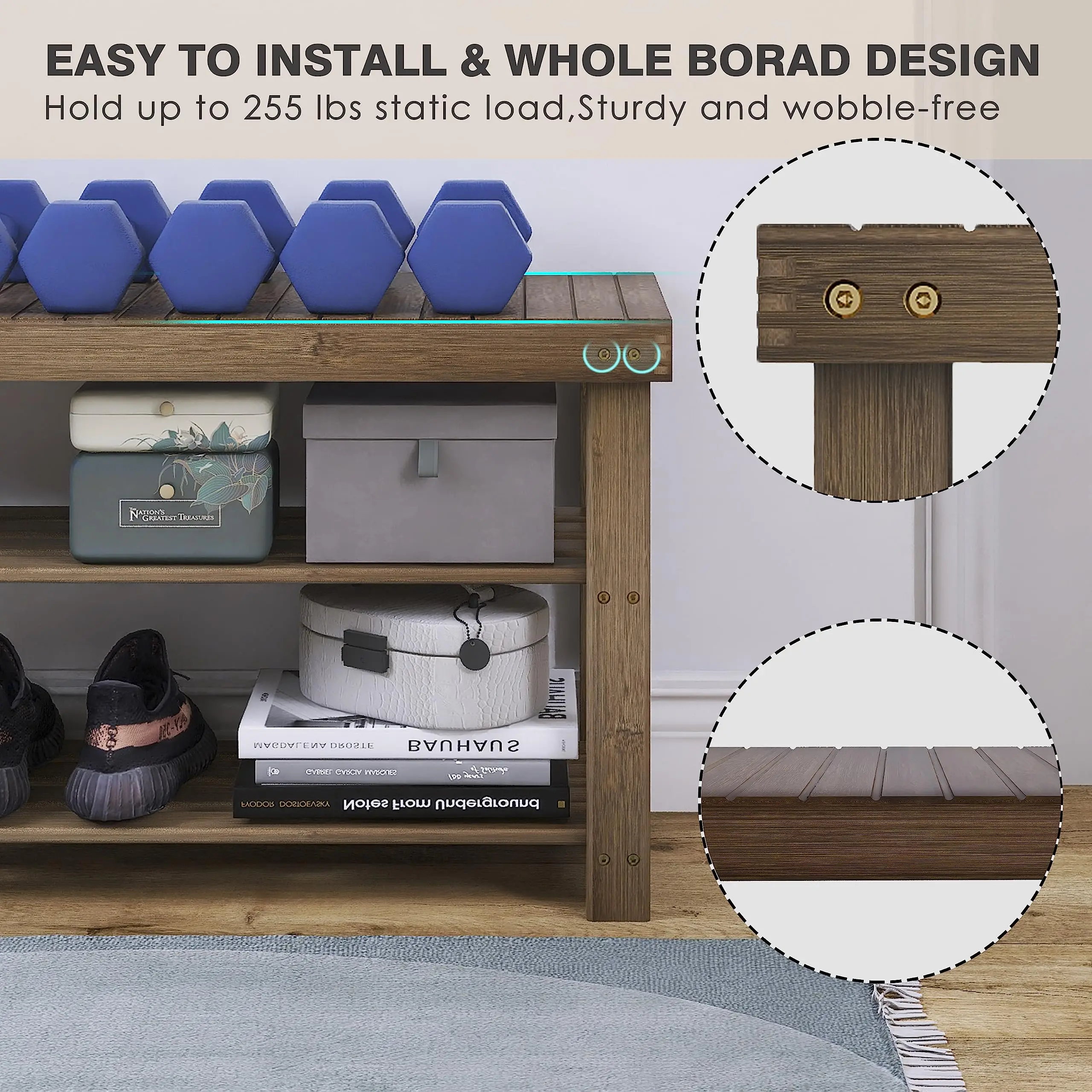 product a must have durable modern bamboo 3 level storage shoe rack home furniture for hallway living room bedroom-12