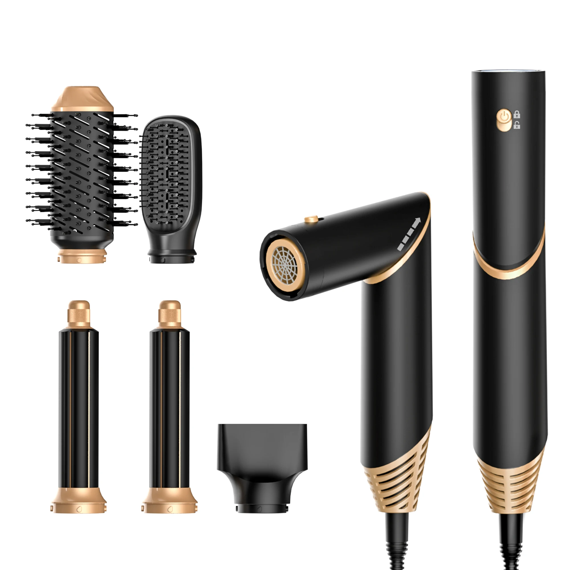 6-in-1多機能ヘアドライヤースタイリングツール カーリングアイロン ホットエアブラシ カーリングロッド サロン級ヘアスタイラー 6 in 1 プロ仕様ヘアスタイリングツールセット 折りたたみ式ヘア