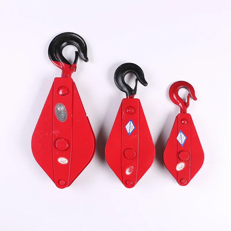 High Strength Single Sheave Block Open Hook Lifting Tackle Pulley Alloy