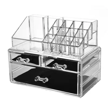 Grace plastic 360 rotating acrylic cosmetic case organizer Combinable Jewelry Holder Make up Cosmetic Storage Display Box