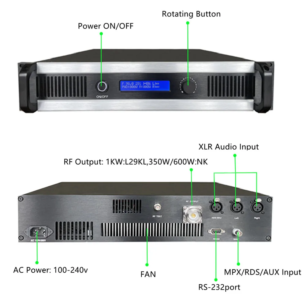 1500W Professional FM Transmitter Transmisor Fm 1.5KW for Radio Station