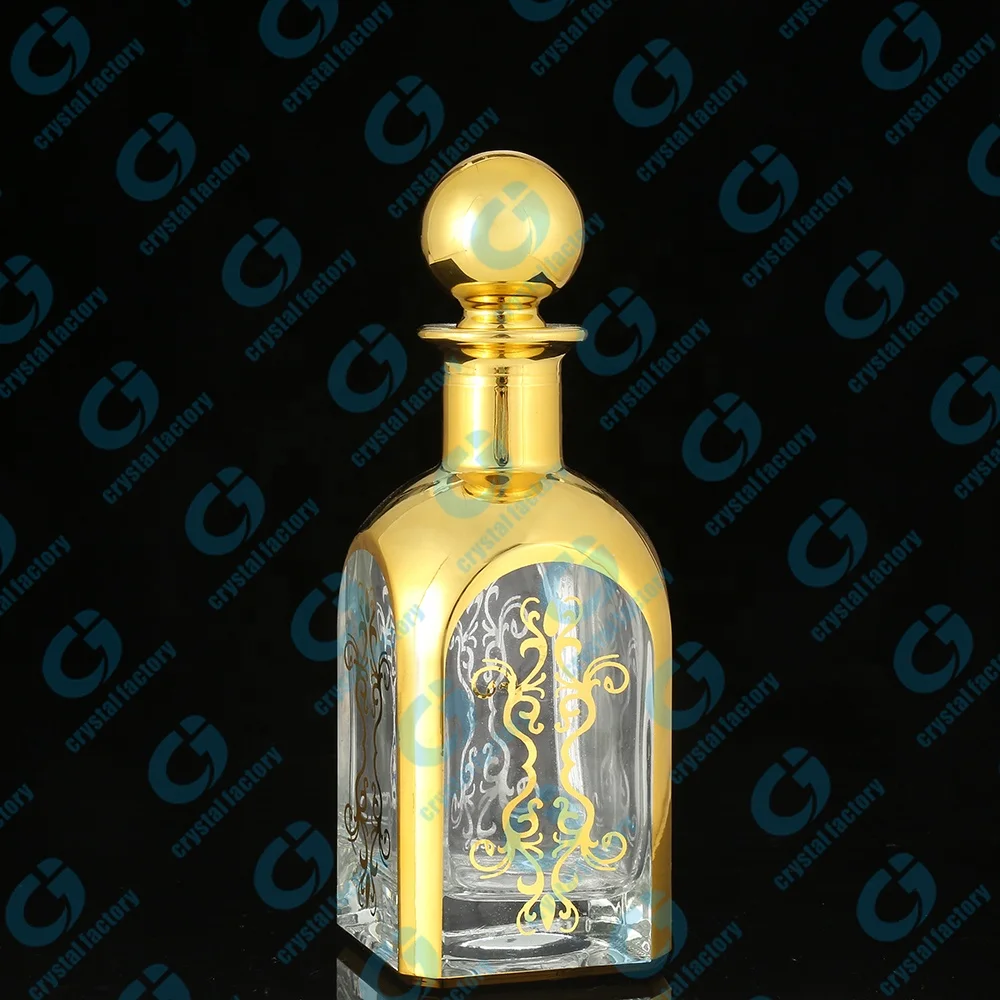 CJ-250MLHand UV Painting Attar Display Customized Logo Glass Oud Oil Bottle Decanter