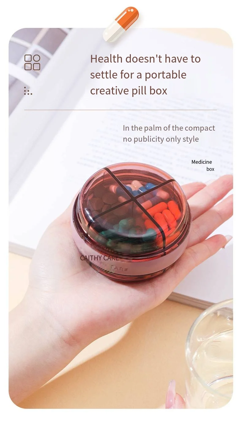 New double-layer mini portable medicine box is a round sealed moisture-proof medicine box manufacture