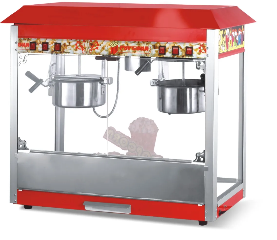 Automatic16oz Popcorn Machine Double Kettle Popcorn Making Machine