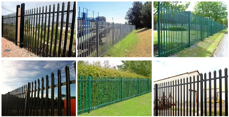 High Security Residential D Pale or W Pale Steel Fence Spike Palisade Fence 1.8m high