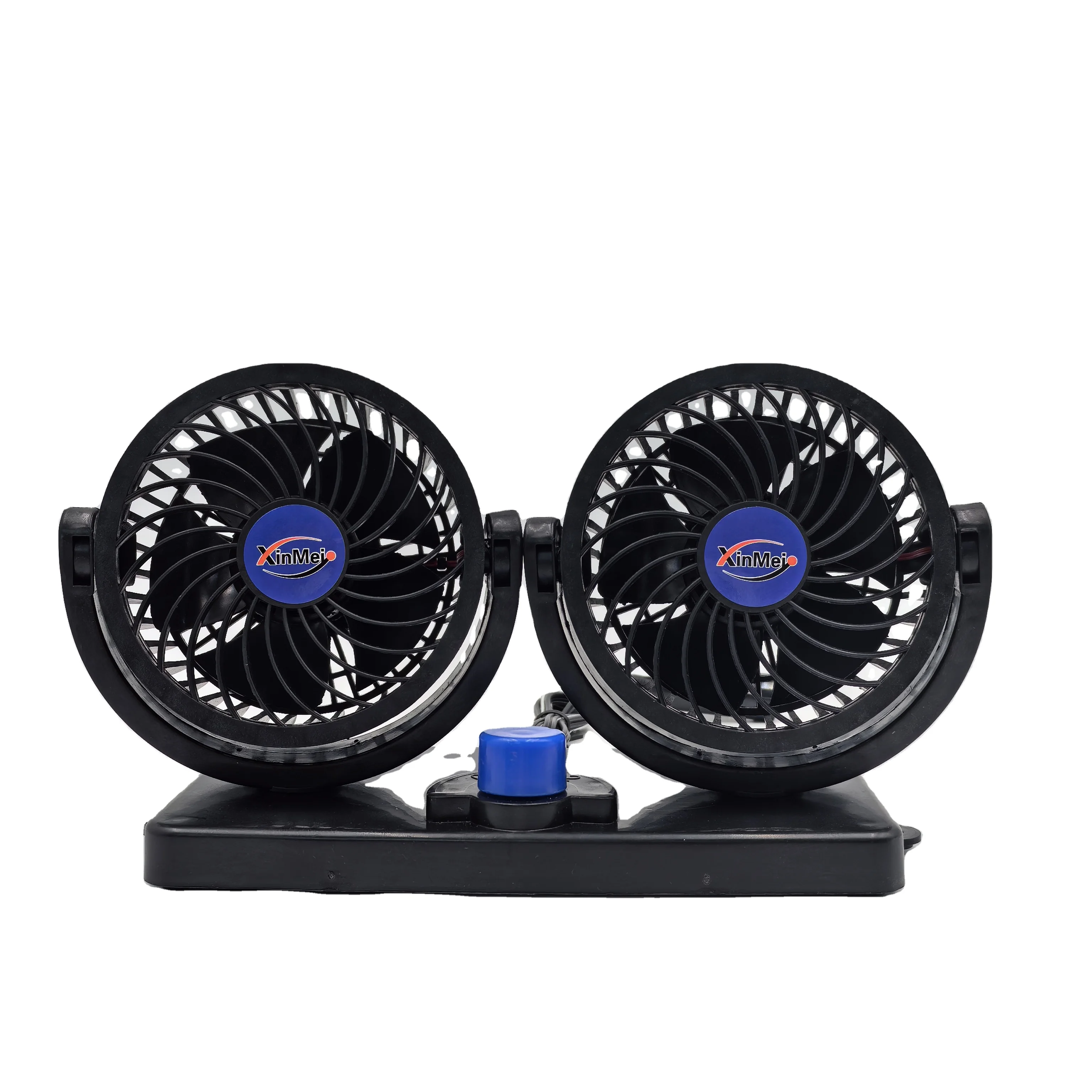 Регулируемый штормовой вентилятор Автомобильный Электрический с низким уровнем шума и 2 головками автомобильный вращением на 360 градусов