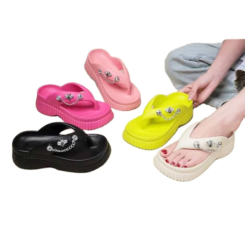New Style Women Flip Flop Slippers Pinch Women Thick Platform Slippers ...
