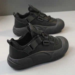 New Blend Leisure Autumn Joker Breathable Flat Sole Shoes Lace-up Cute High Platform Small Board Shoes for Women